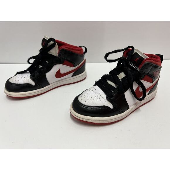 Nike Air Jordan 1 Mid Gym Red Toddler 640734-122 - Size 13C - Picture 4 of 10